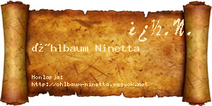 Öhlbaum Ninetta névjegykártya